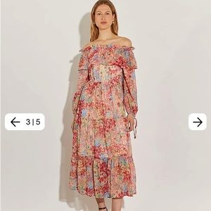 River Island Floral Off Shoulder Bardot Dress PERFECT WEDDING GUEST DRESS